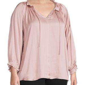 Rose satin blouse (XS)